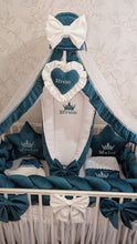 Load image into Gallery viewer, Luxury baby bedding 120*65 personalised by embroidery, 100% velvet and cotton
