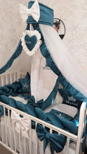 Load image into Gallery viewer, Luxury baby bedding 120*65 personalised by embroidery, 100% velvet and cotton
