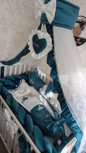 Load image into Gallery viewer, Luxury baby bedding 120*65 personalised by embroidery, 100% velvet and cotton
