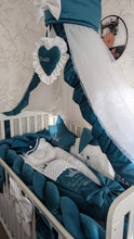 Load image into Gallery viewer, Luxury baby bedding 120*65 personalised by embroidery, 100% velvet and cotton
