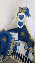 Load image into Gallery viewer, Luxury baby bedding 120*60 personalised by embroidery, 100% cotton
