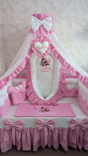 Load image into Gallery viewer, Luxury baby bedding 120*60 personalised by embroidery, 100% cotton
