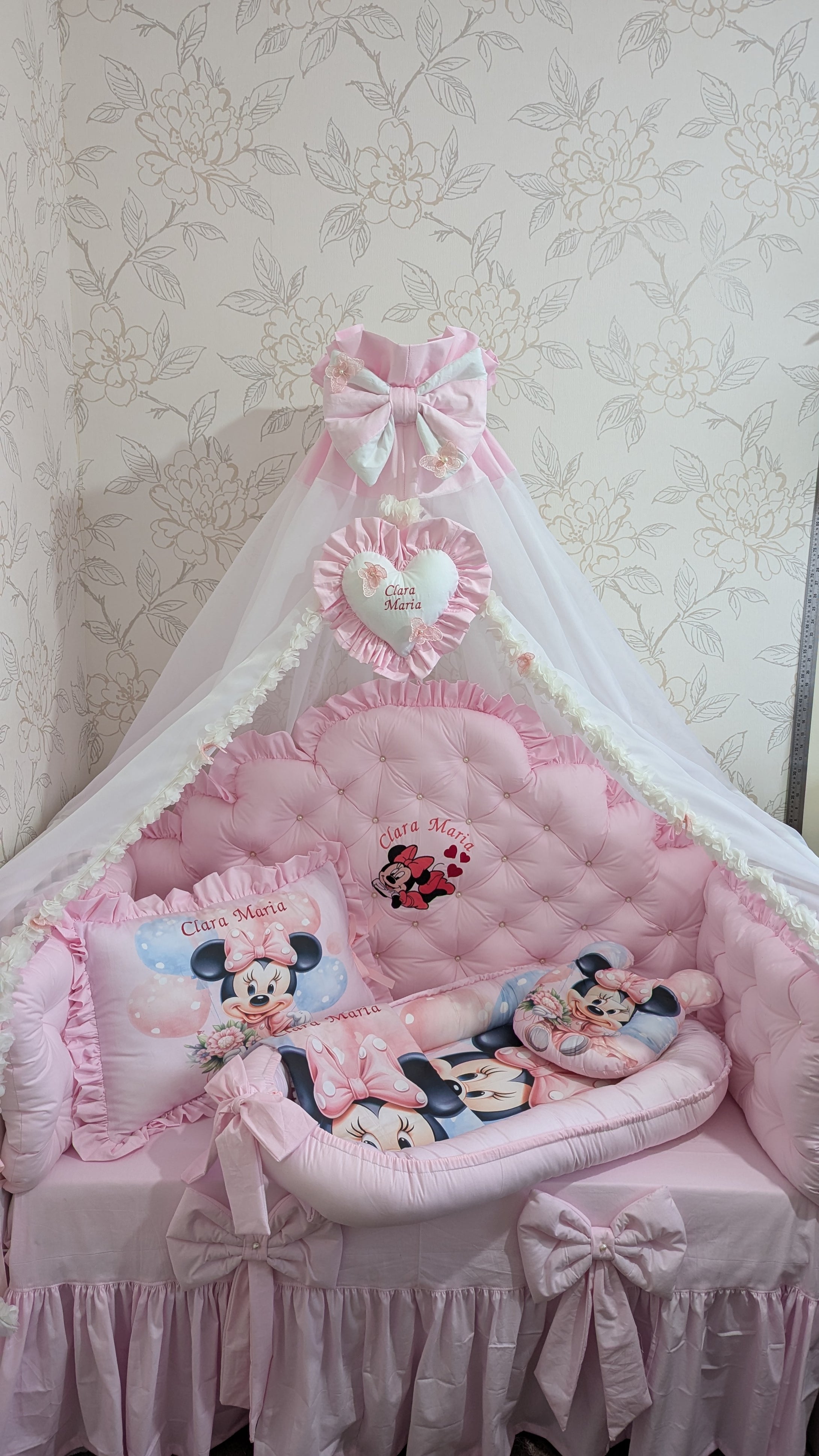 Luxury baby bedding 120*60 personalised by embroidery, 100% cotton and dimple