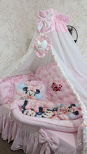 Load image into Gallery viewer, Luxury baby bedding 120*60 personalised by embroidery, 100% cotton and dimple
