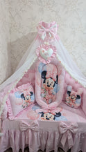 Load image into Gallery viewer, Luxury baby bedding 120*60 personalised by embroidery, 100% cotton and dimple
