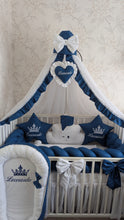 Load image into Gallery viewer, Luxury baby bedding 120*60 personalised by embroidery, 100% cotton

