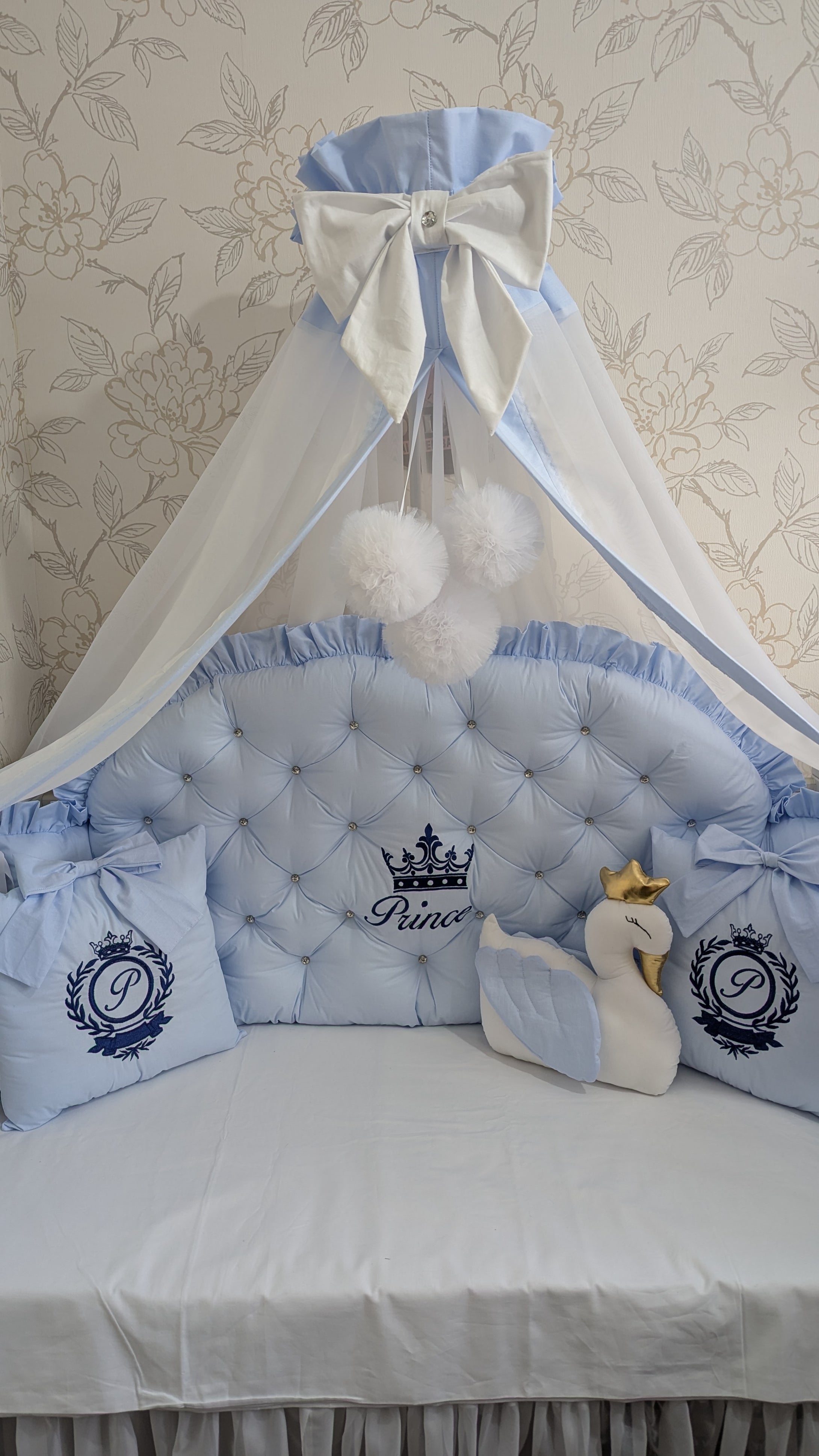 Luxury baby bedding 120*60 personalised by embroidery, 100% cotton