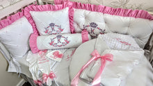 Load image into Gallery viewer, Luxury baby bedding 100*50 personalised by embroidery, 100% cotton
