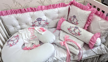 Load image into Gallery viewer, Luxury baby bedding 100*50 personalised by embroidery, 100% cotton
