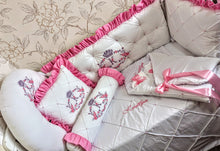 Load image into Gallery viewer, Luxury baby bedding 100*50 personalised by embroidery, 100% cotton
