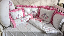 Load image into Gallery viewer, Luxury baby bedding 100*50 personalised by embroidery, 100% cotton
