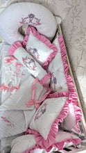 Load image into Gallery viewer, Luxury baby bedding 100*50 personalised by embroidery, 100% cotton
