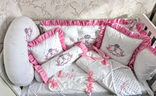 Load image into Gallery viewer, Luxury baby bedding 100*50 personalised by embroidery, 100% cotton
