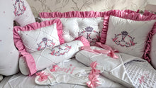 Load image into Gallery viewer, Luxury baby bedding 100*50 personalised by embroidery, 100% cotton
