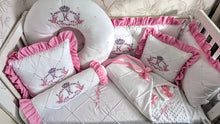 Load image into Gallery viewer, Luxury baby bedding 100*50 personalised by embroidery, 100% cotton
