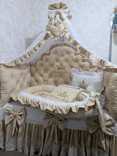 Load image into Gallery viewer, Luxury baby bedding velvet and cotton 

 120*60 personalised by embroidery
