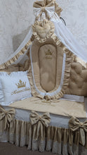 Load image into Gallery viewer, Luxury baby bedding velvet and cotton 

 120*60 personalised by embroidery
