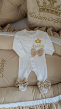 Load image into Gallery viewer, Luxury baby bedding velvet and cotton 

 120*60 personalised by embroidery
