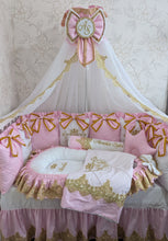 Load image into Gallery viewer, Luxury baby bedding 120*60 personalised by embroidery

