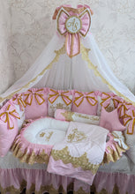 Load image into Gallery viewer, Luxury baby bedding 120*60 personalised by embroidery
