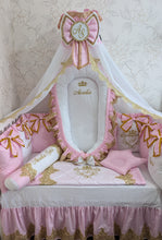 Load image into Gallery viewer, Luxury baby bedding 120*60 personalised by embroidery
