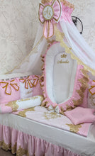 Load image into Gallery viewer, Luxury baby bedding 120*60 personalised by embroidery
