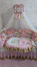 Load image into Gallery viewer, Luxury baby bedding 120*60 personalised by embroidery

