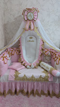 Load image into Gallery viewer, Luxury baby bedding 120*60 personalised by embroidery
