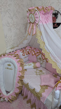 Load image into Gallery viewer, Luxury baby bedding 120*60 personalised by embroidery
