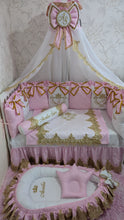 Load image into Gallery viewer, Luxury baby bedding 120*60 personalised by embroidery
