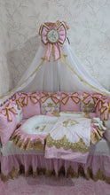Load image into Gallery viewer, Luxury baby bedding 120*60 personalised by embroidery
