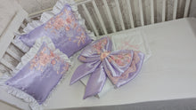 Load image into Gallery viewer, Baby blanket bow and pillow 
Made is satin

