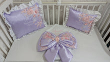 Load image into Gallery viewer, Baby blanket bow and pillow 
Made is satin
