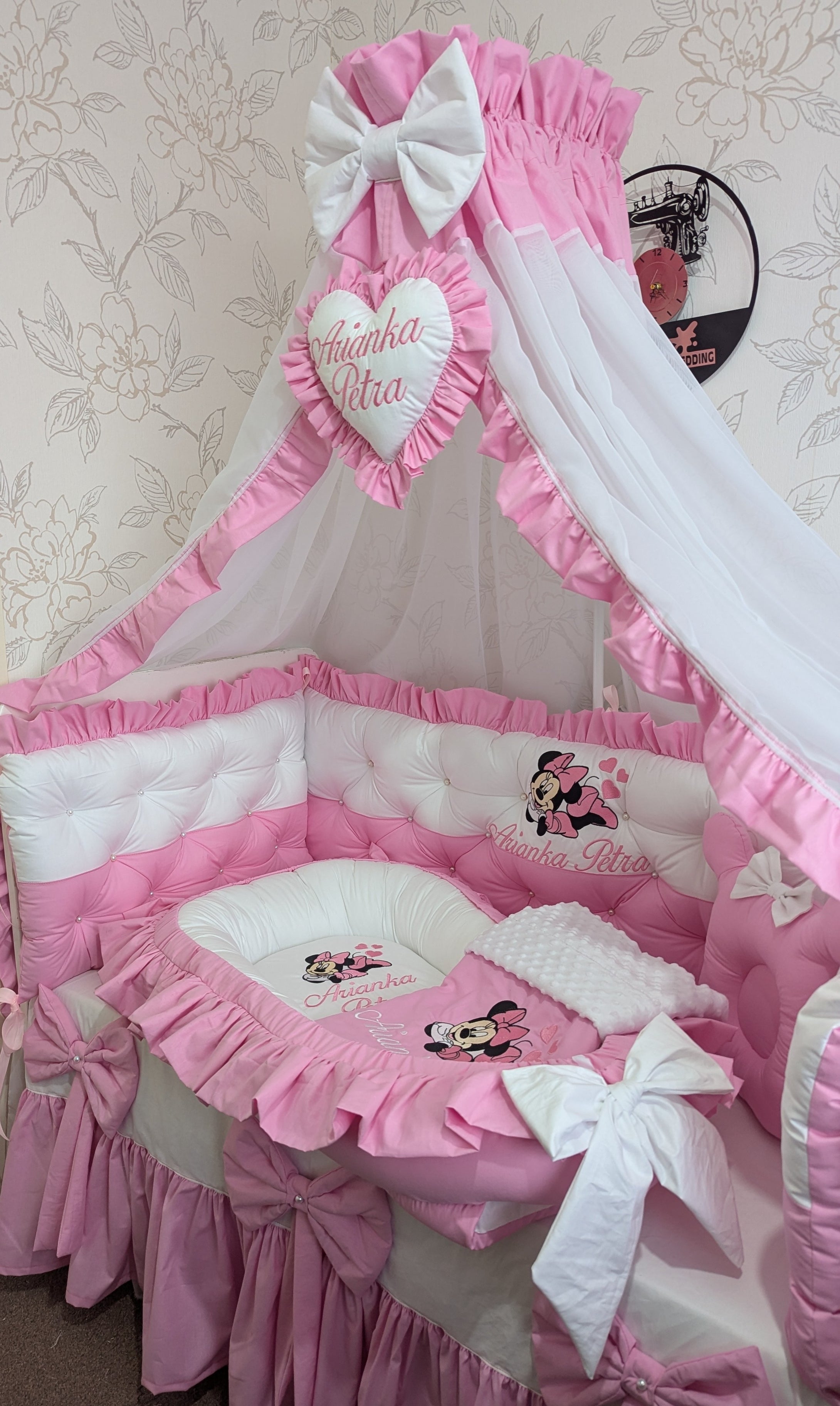 Luxury baby bedding 120*60 personalised by embroidery, 100% cotton
