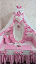 Load image into Gallery viewer, Luxury baby bedding 120*60 personalised by embroidery, 100% cotton
