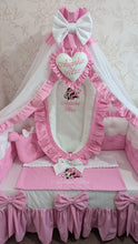 Load image into Gallery viewer, Luxury baby bedding 120*60 personalised by embroidery, 100% cotton
