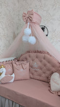Load image into Gallery viewer, Luxury baby bedding  120*60 personalised by embroidery,  100% cotton
