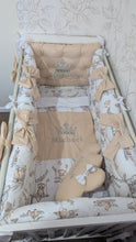 Load image into Gallery viewer, Luxury baby bedding 120*60 personalised by embroidery, 100% cotton
