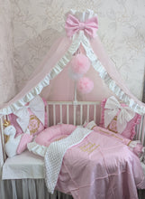 Load image into Gallery viewer, Luxury baby bedding 120*60 personalised by embroidery
