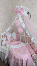 Load image into Gallery viewer, Luxury baby bedding 120*60 personalised by embroidery
