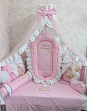 Load image into Gallery viewer, Luxury baby bedding 120*60 personalised by embroidery
