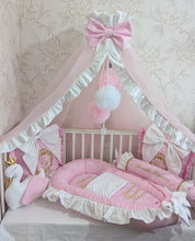 Load image into Gallery viewer, Luxury baby bedding 120*60 personalised by embroidery
