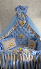 Load image into Gallery viewer, Luxury baby bedding 100% cotton 

  personalised by embroidery
