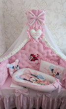 Load image into Gallery viewer, Luxury baby bedding 120*60 personalised by embroidery, 100% cotton and dimple
