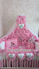 Load image into Gallery viewer, Luxury baby bedding 140*70 personalised by embroidery, 100% cotton and dimple
