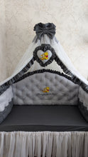 Load image into Gallery viewer, Luxury baby bedding 120*60 personalised by embroidery, 100% cotton and dimple
