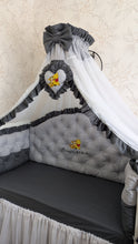 Load image into Gallery viewer, Luxury baby bedding 120*60 personalised by embroidery, 100% cotton and dimple
