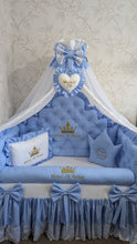 Load image into Gallery viewer, Luxury baby bedding 100% cotton 

  personalised by embroidery
