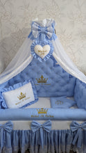 Load image into Gallery viewer, Luxury baby bedding 100% cotton 

  personalised by embroidery
