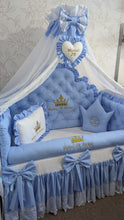 Load image into Gallery viewer, Luxury baby bedding 100% cotton 

  personalised by embroidery
